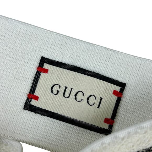 Gucci Cream Knit Logo Print Wide Headband - Picture 3 of 5